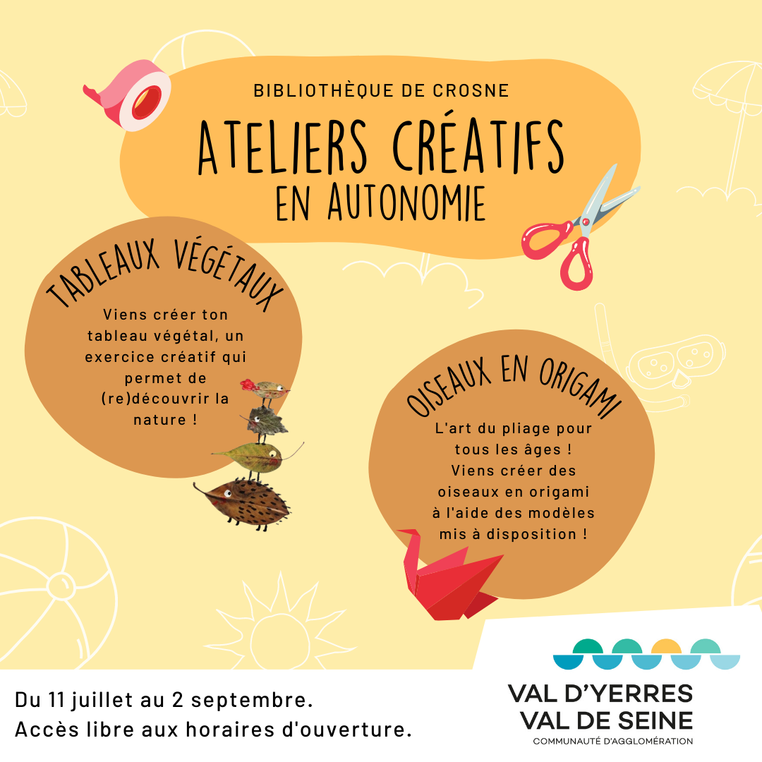 Ateliers créatifs de l'été Communauté d'Agglomération du Val d'Yerres Val  de Seine