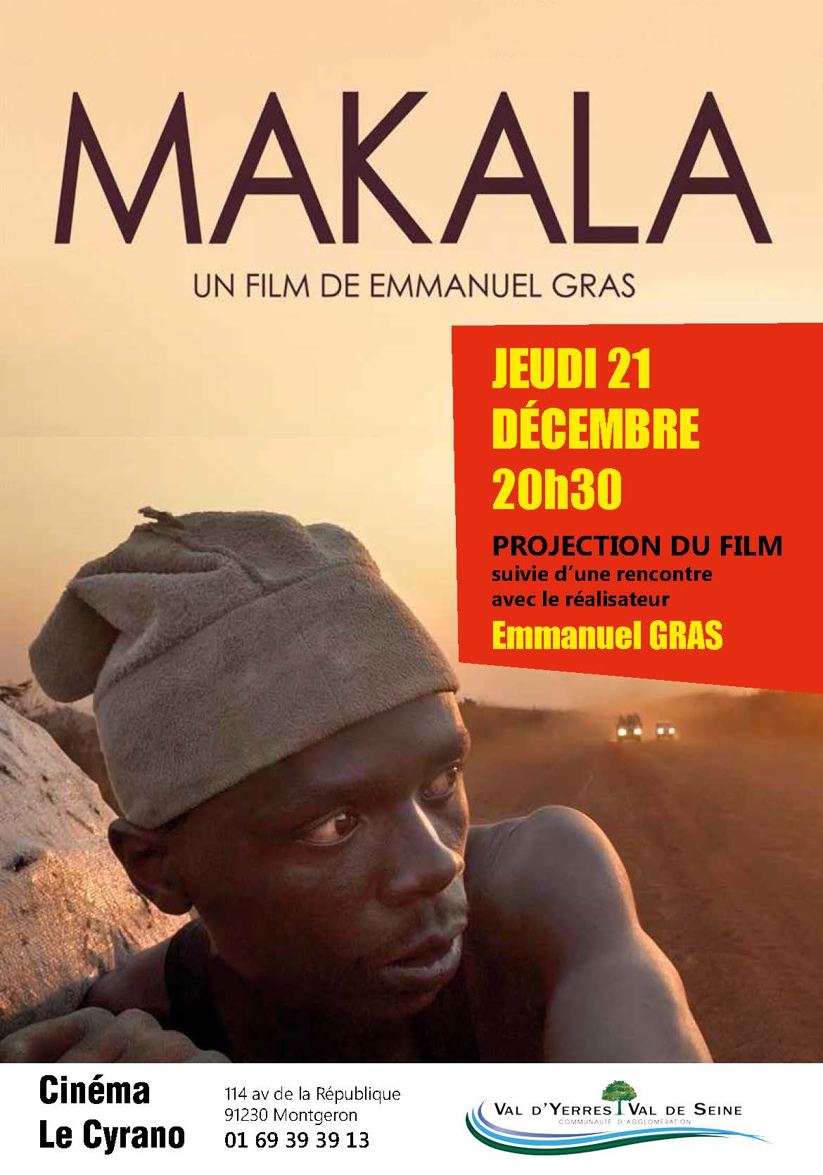 Soirée Cinéma : projection du film « Makala » suivie d'une rencontre avec le réalisateur Emmanuel Gras : jeudi 21 décembre