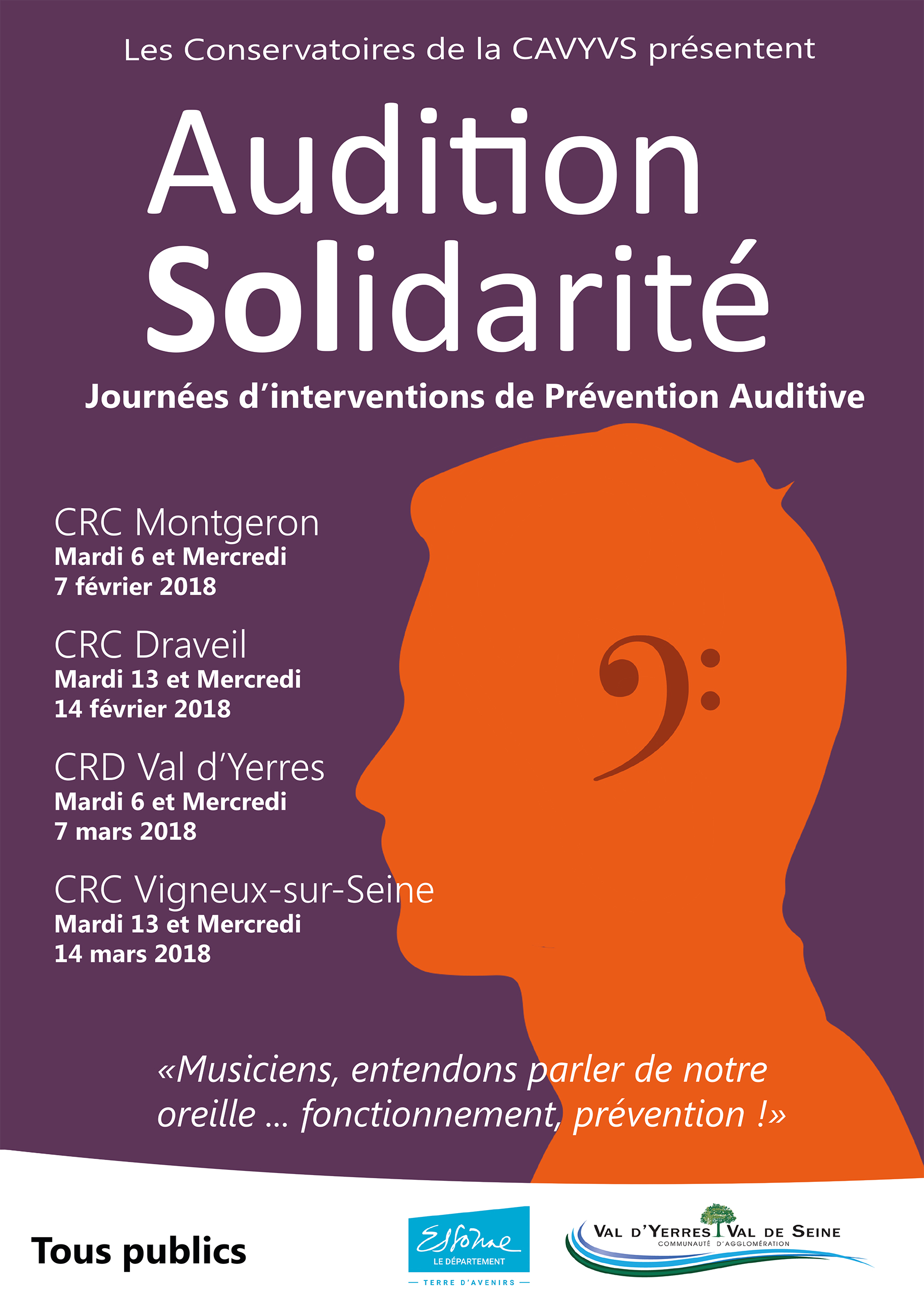 Journées de prévention auditive avec « Audition Solidarité » dans les conservatoires : du 7 février au 21 mars