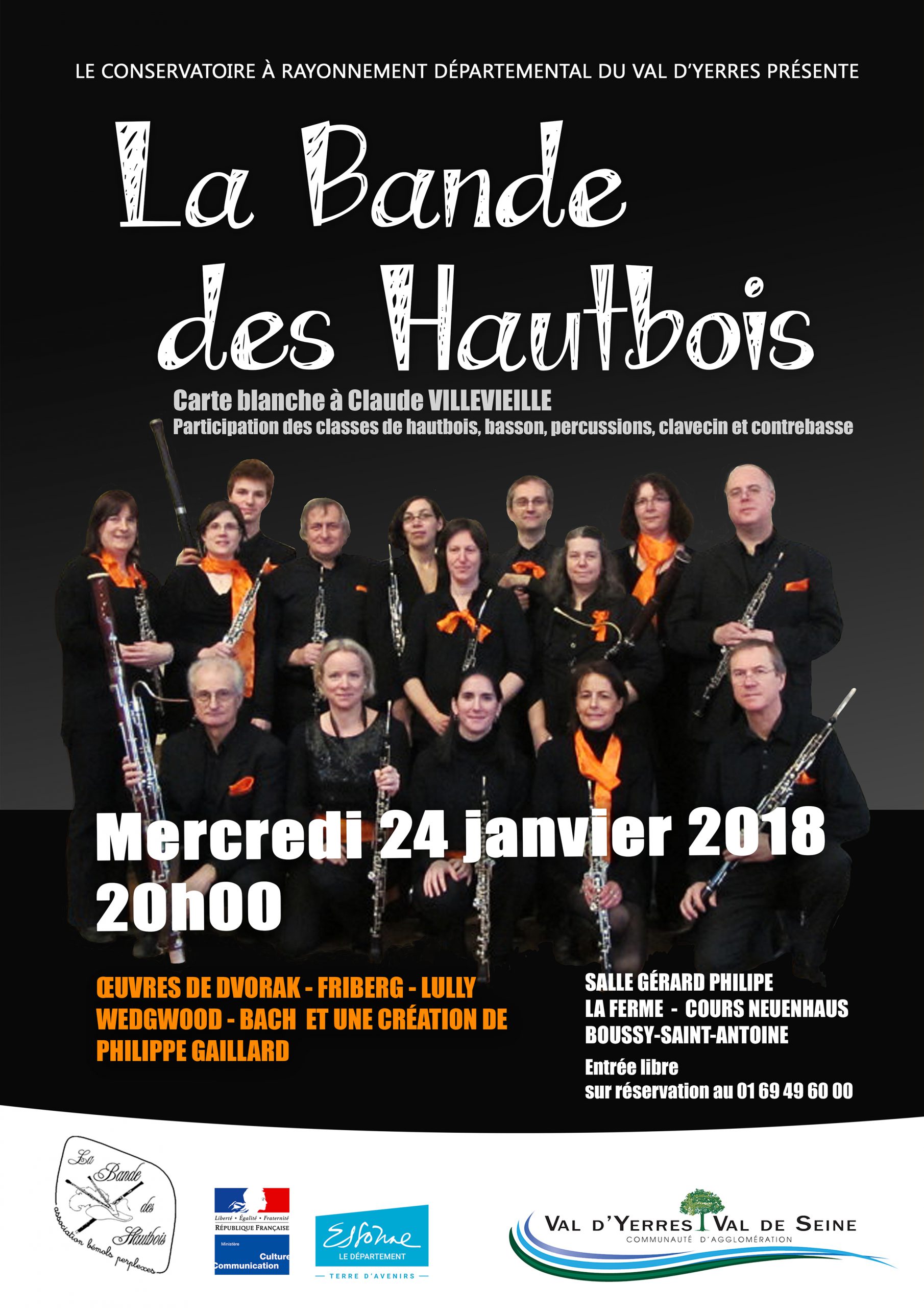 Concert : La Bande des Hautbois : mercredi 24 janvier