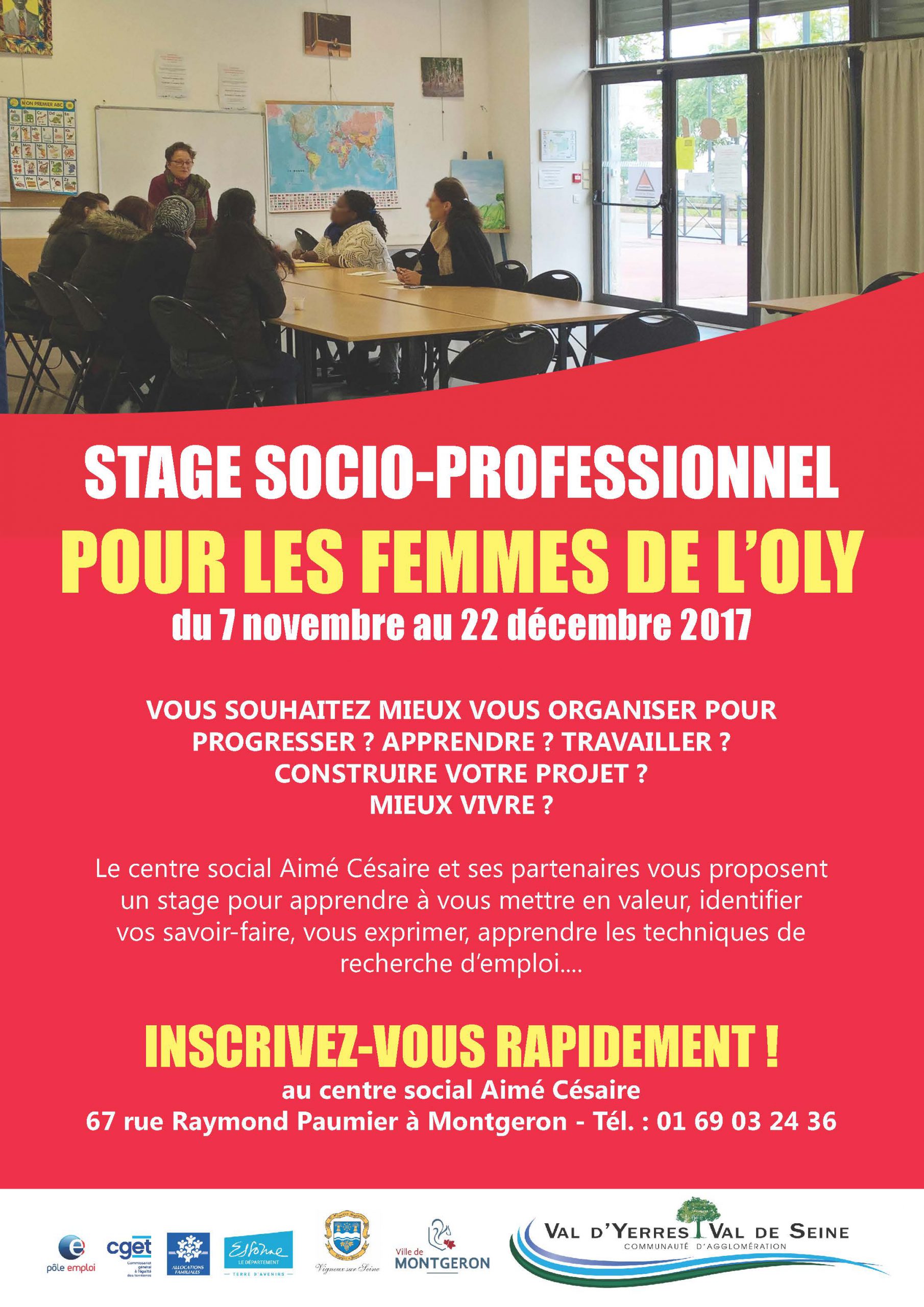 Stage socio-professionnel pour les femmes de l'Oly : du 7 novembre au 22 décembre