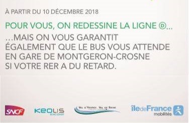Depuis le 10 décembre les bus attendent les trains en gare de Montgeron !