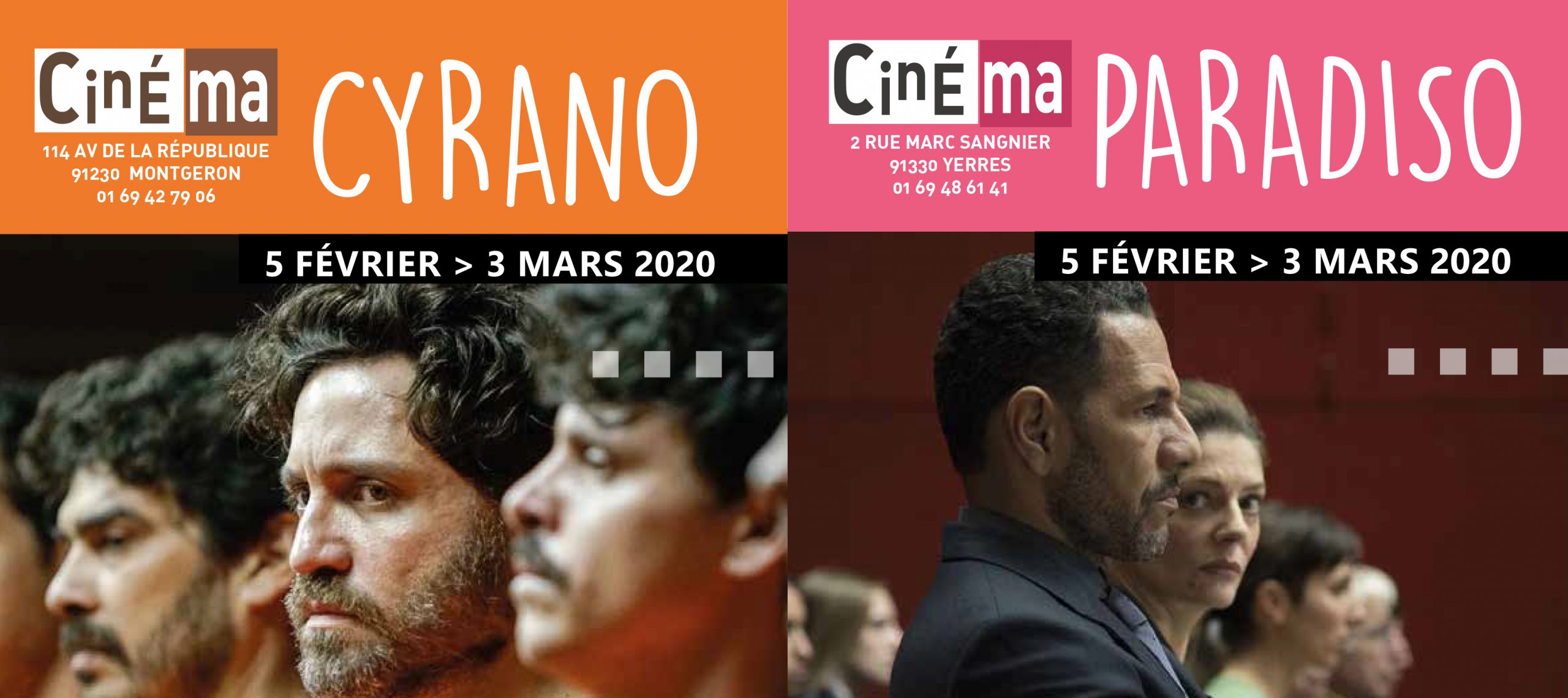 Programme du Cyrano et du Paradiso février 2020