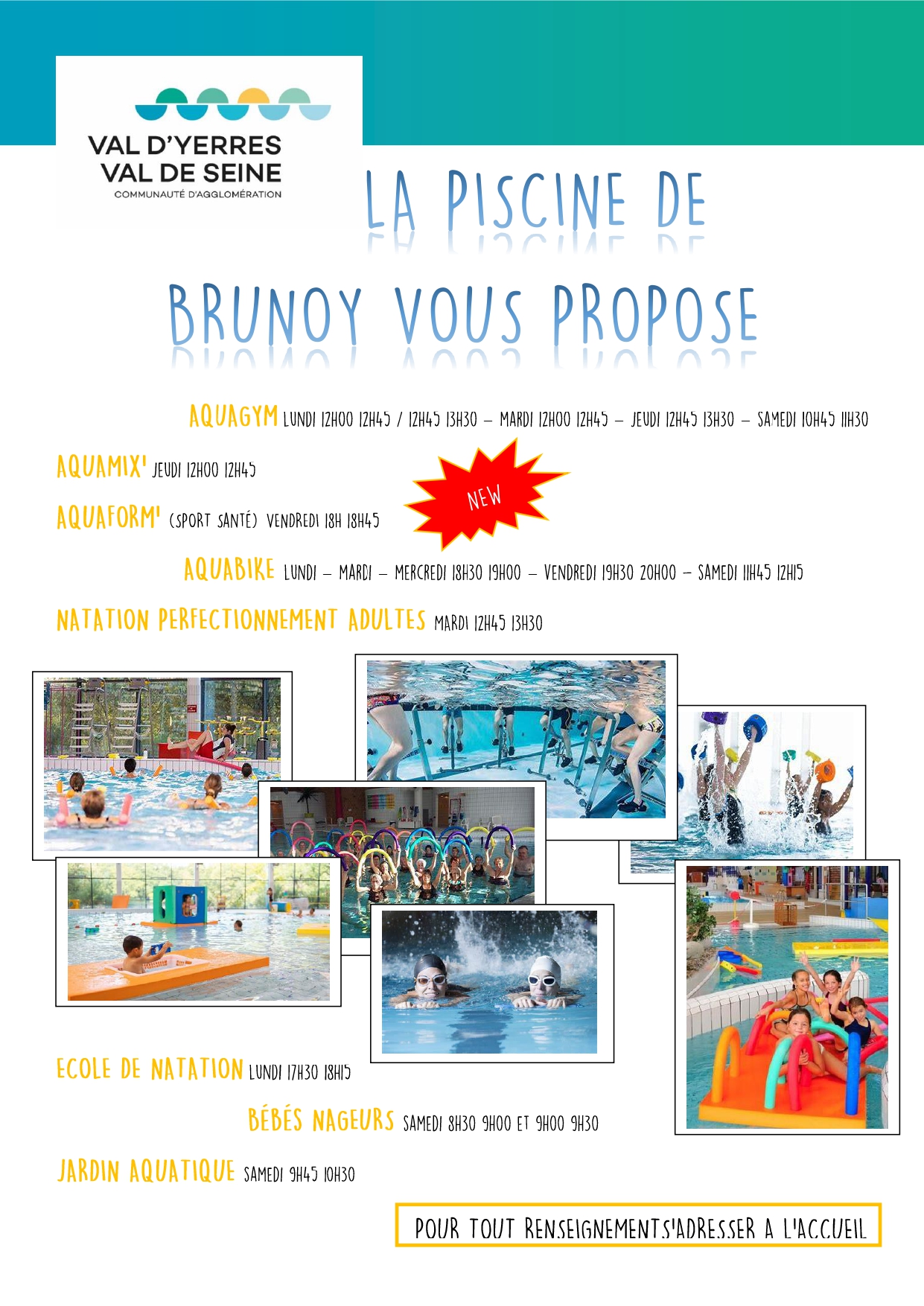 Les activités de la piscine de Brunoy